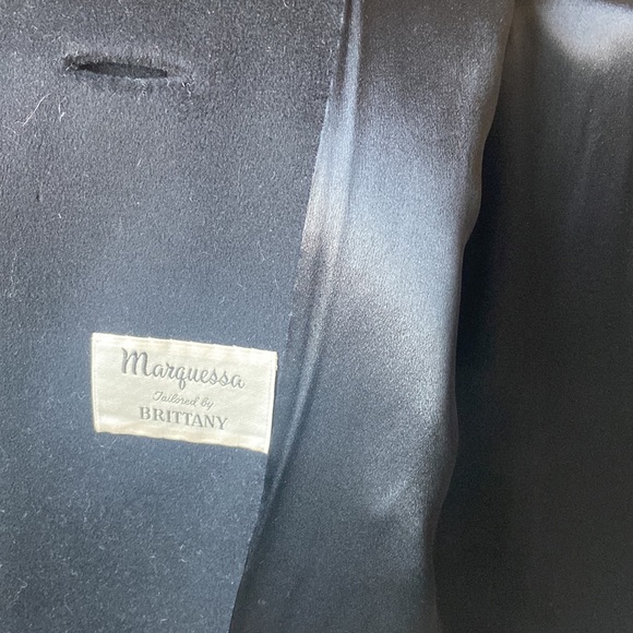 VINTAGE black fur collared wool jacket - Picture 7 of 7